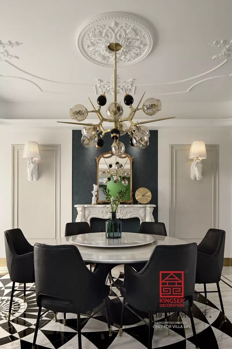 天山九峯210平米輕奢風(fēng)格裝修實景