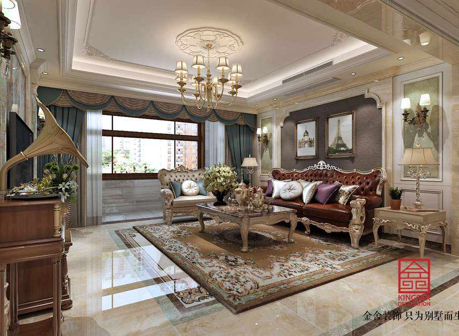 國賓壹號(hào)139平米裝修-歐式風(fēng)格-客廳