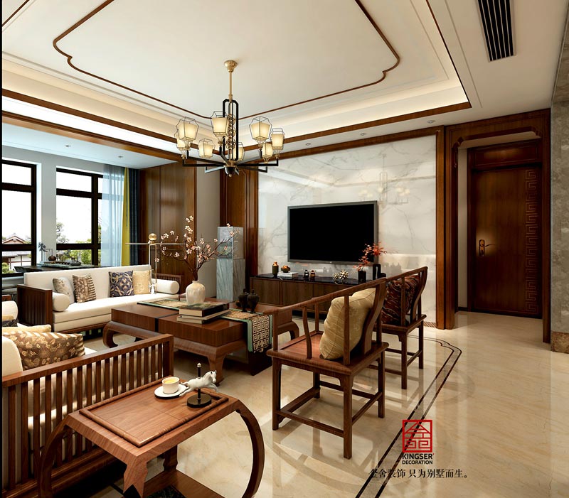 榮盛御府186平中式簡(jiǎn)約裝修效果圖