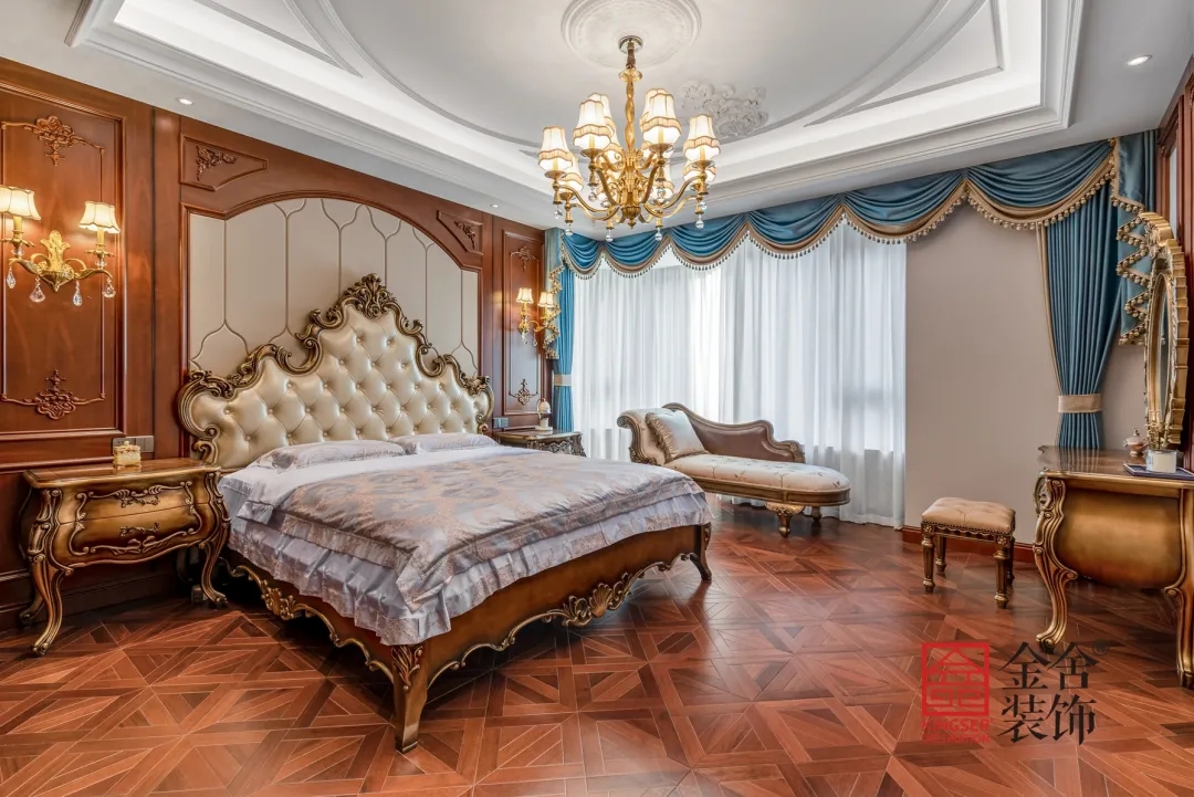榮盛華府歐式風格裝修實景圖-臥室