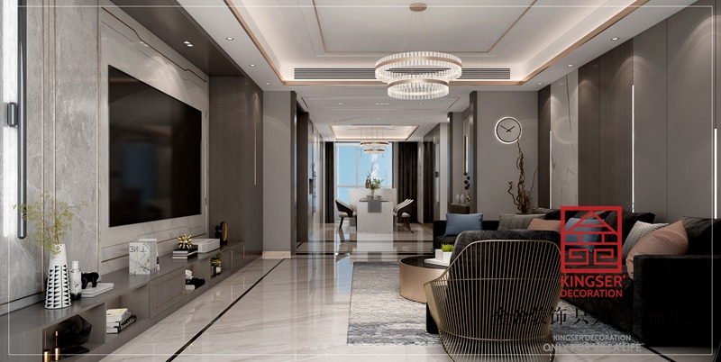 泰豐觀湖小區(qū)200平簡約風格客廳裝修圖片