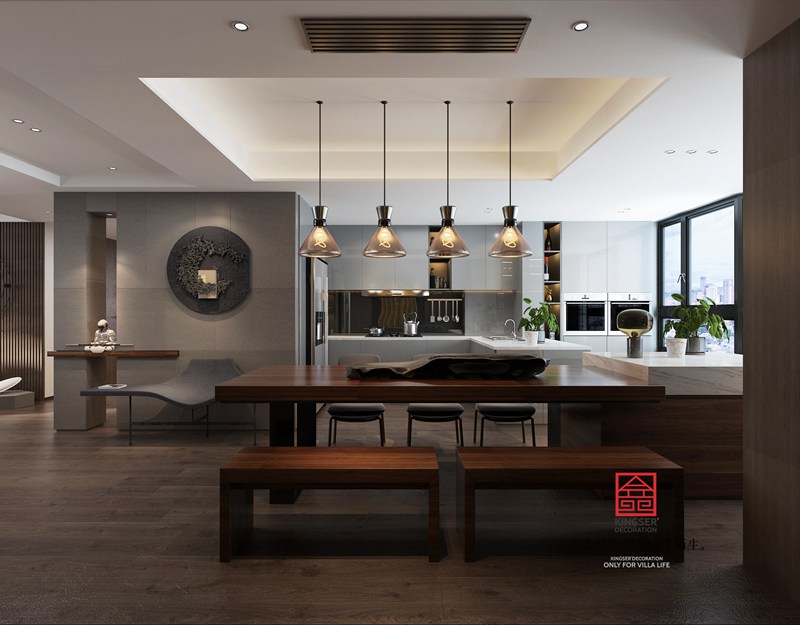 榮盛華府190㎡臺式簡約風(fēng)格裝修設(shè)計(jì)