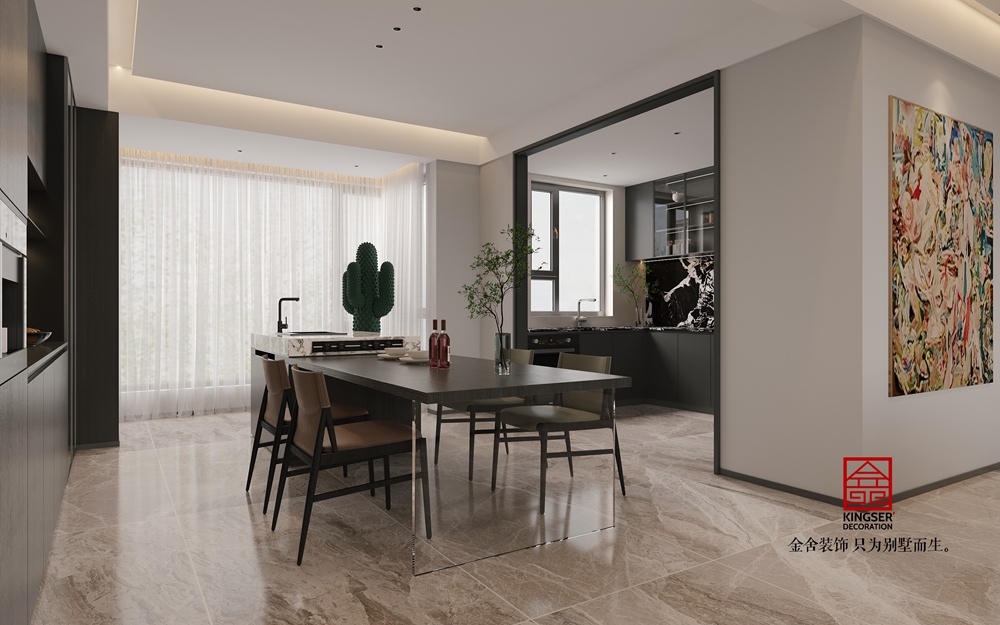 高新苑229平米現(xiàn)代簡約風(fēng)格裝修-餐廳